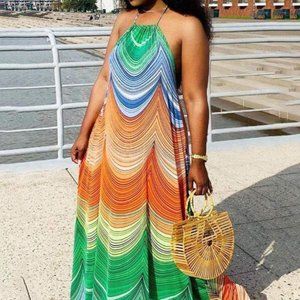 The Waves Halter Maxi Dress